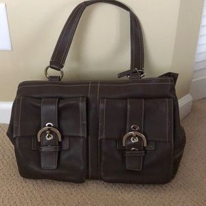 Classic Coach Leather bag - dark brown